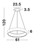 Εικόνα από ALBI ΦΩΤΙΣΤΙΚΟ LED ΚΡΕΜΑΣΤΟ ΜΕ DIMMER (61cm)