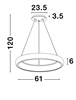 Εικόνα από ALBI ΦΩΤΙΣΤΙΚΟ LED ΚΡΕΜΑΣΤΟ ΜΕ DIMMER (61cm)