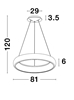 Εικόνα από ALBI ΦΩΤΙΣΤΙΚΟ LED ΚΡΕΜΑΣΤΟ ΜΕ DIMMER (81cm)