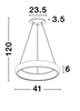 Εικόνα από ALBI ΦΩΤΙΣΤΙΚΟ LED ΚΡΕΜΑΣΤΟ ΜΕ DIMMER (41cm)