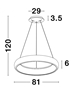 Εικόνα από ALBI ΦΩΤΙΣΤΙΚΟ LED ΚΡΕΜΑΣΤΟ ΜΕ DIMMER (81cm)