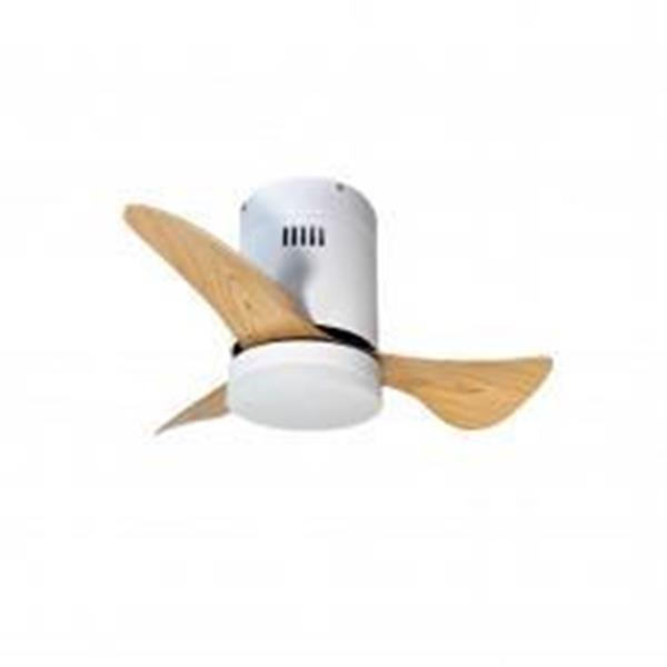 Εικόνα από ELSONORE ΑΝΕΜΙΣΤΗΡΑΣ ΟΡΟΦΗΣ WHITE WITH WOODEN COLOR 15W 3CCT LED